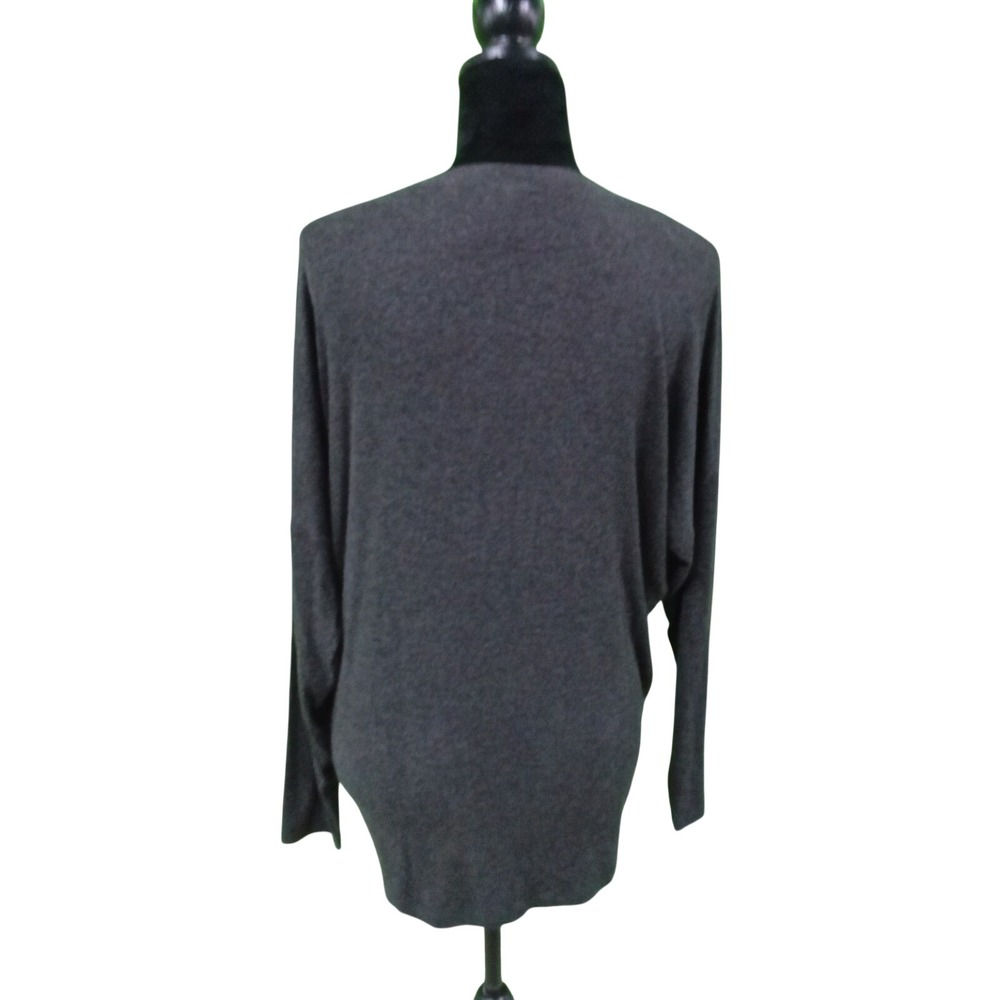 Cabi Sweater‎ MED Charcoal Gray Asymmetric Hem Long Dolman Sl Stretch Comfort